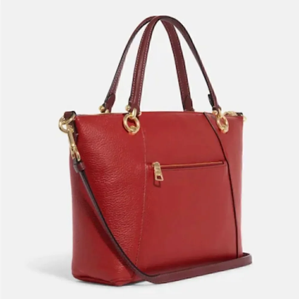 🔥🎁NEW! Coach Kacey Colorblock Satchel Handbag Red Msrp:$378.00